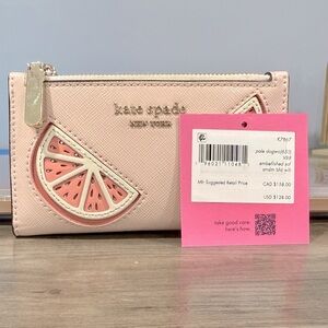 Kate Spade Tini Embellished Small Slim Bifold Wallet